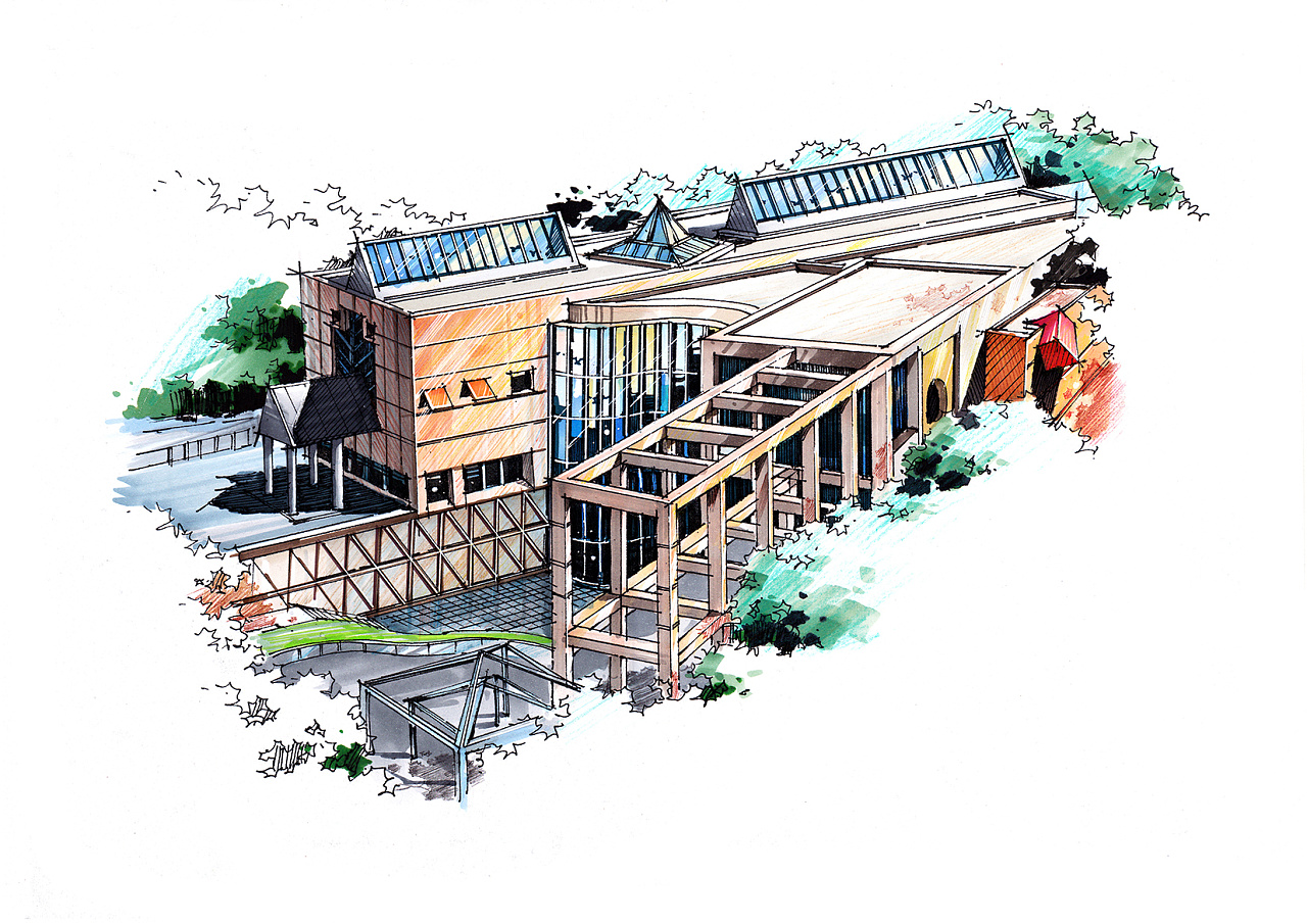 大師作品手繪——名古屋城市藝術博物館的建筑空間設計